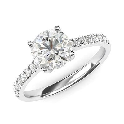 Engagement Rings Silver Classic 4-Prong 2CT Moissanite Promise Rings