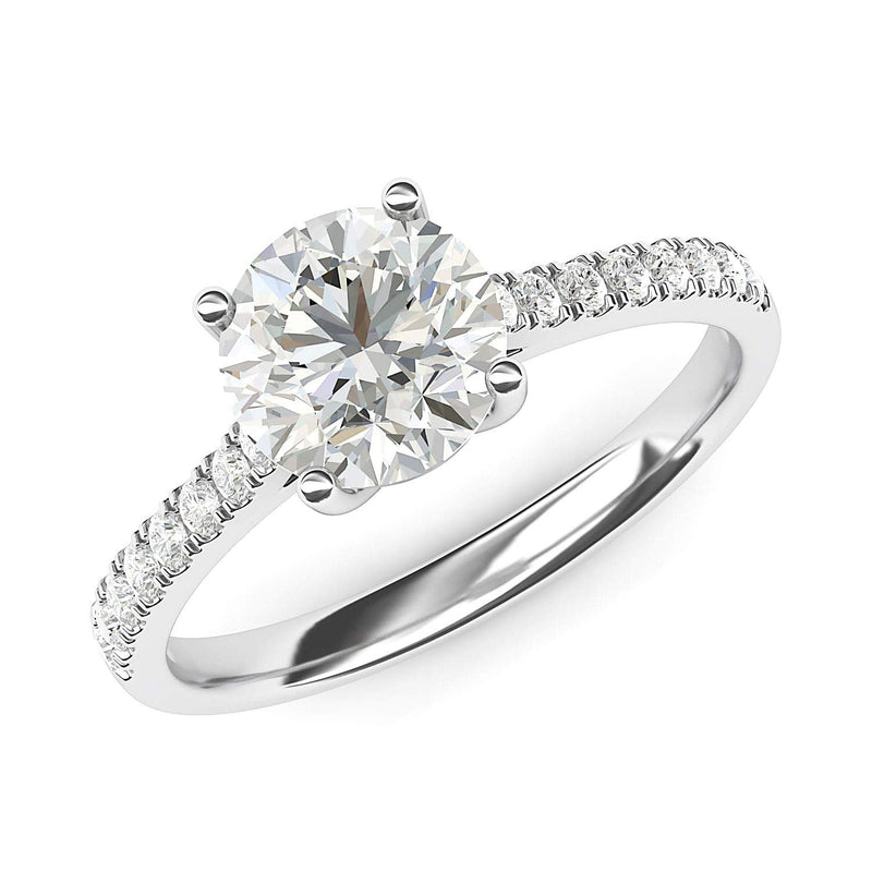 Engagement Rings Silver Classic 4-Prong 2CT Moissanite Promise Rings
