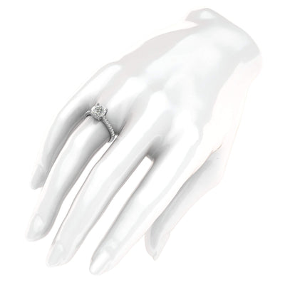 Engagement Rings Silver Classic 4-Prong 2CT Moissanite Promise Rings