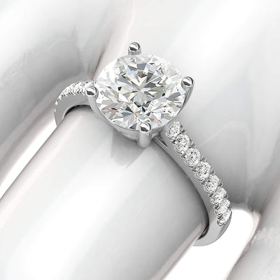 Engagement Rings Silver Classic 4-Prong 2CT Moissanite Promise Rings