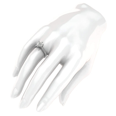 Engagement Rings Silver Classic 6-Prong 2 Carats Moissanite Promise Rings