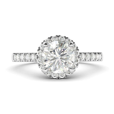 Engagement Rings Silver Classic Round Brilliant Cut Moissanite Promise Rings