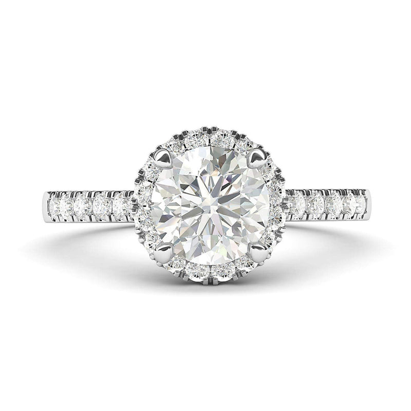 Engagement Rings Silver Classic Round Brilliant Cut Moissanite Promise Rings