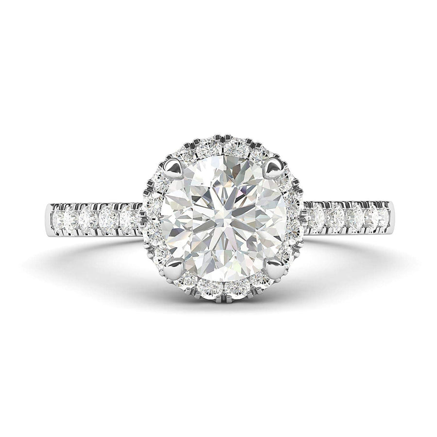 Engagement Rings Silver Classic Round Brilliant Cut Moissanite Promise Rings