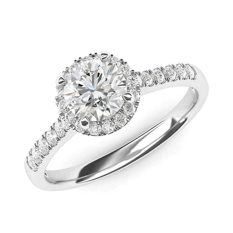 Engagement Rings Silver Classic Round Brilliant Cut Moissanite Promise Rings