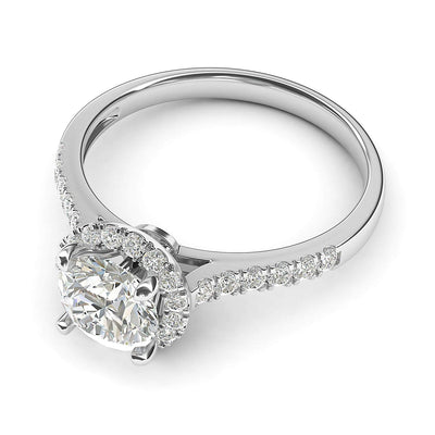 Engagement Rings Silver Classic Round Brilliant Cut Moissanite Promise Rings