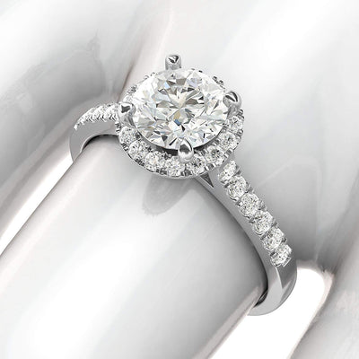 Engagement Rings Silver Classic Round Brilliant Cut Moissanite Promise Rings