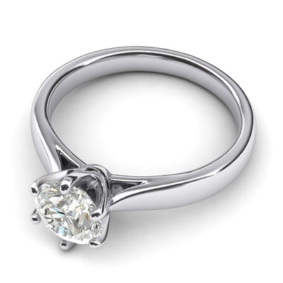 Engagement Rings Silver Classic Solitaire 6-Prong 2CT Moissanite Promise Rings