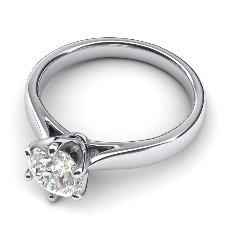 Engagement Rings Silver Classic Solitaire 6-Prong 2CT Moissanite Promise Rings