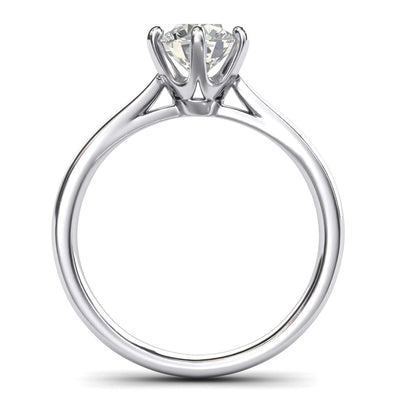 Engagement Rings Silver Classic Solitaire 6-Prong 2CT Moissanite Promise Rings