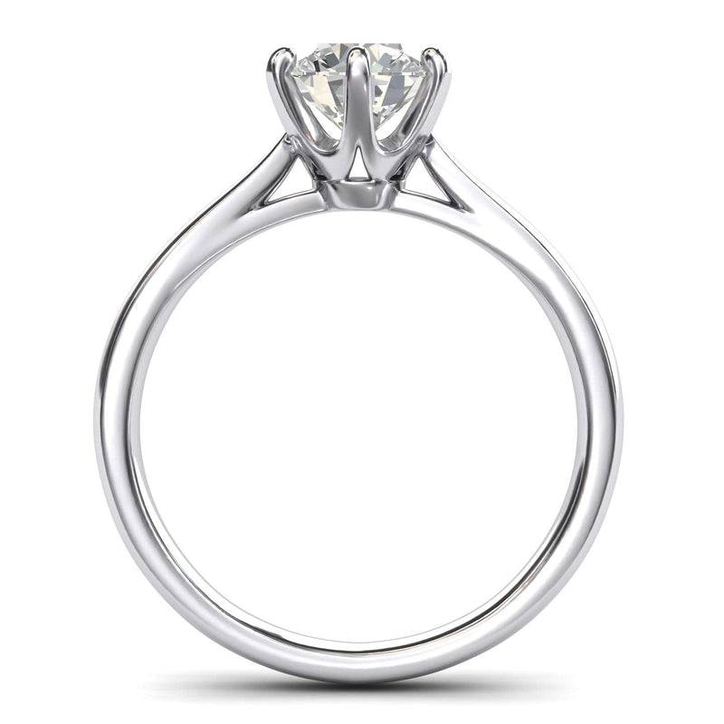 Engagement Rings Silver Classic Solitaire 6-Prong 2CT Moissanite Promise Rings