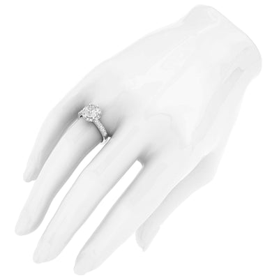 Engagement Rings Silver Flower Halo 2CT Moissanite Promise Rings
