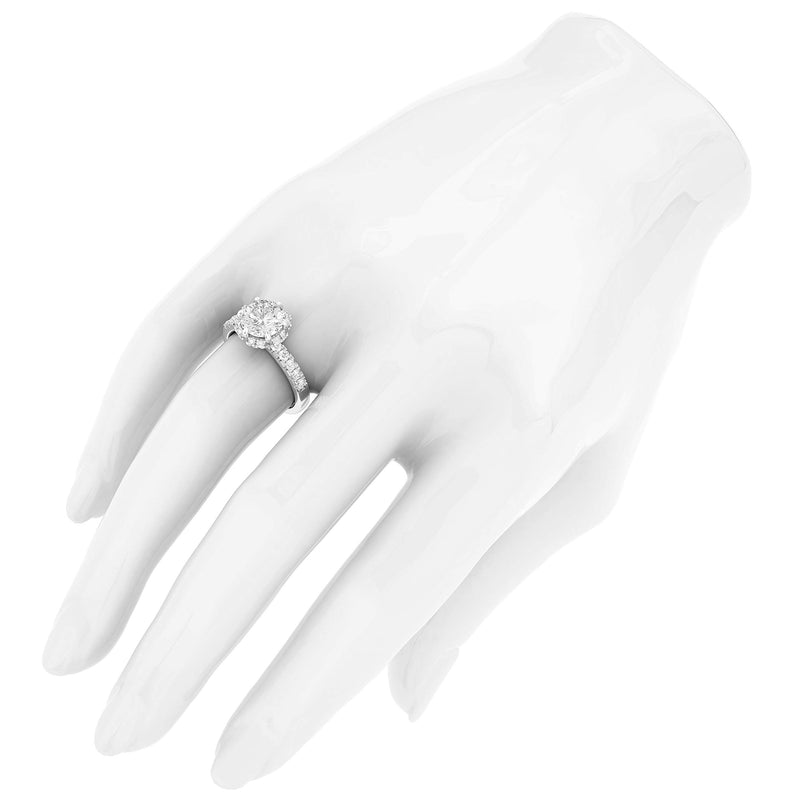 Engagement Rings Silver Flower Halo 2CT Moissanite Promise Rings