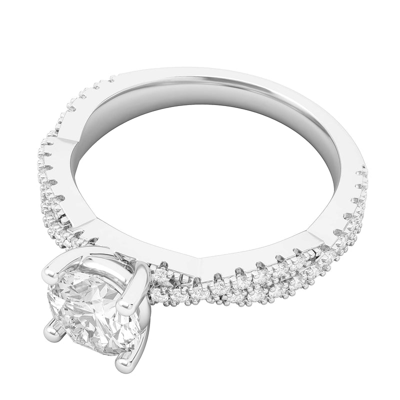 Engagement Rings Silver Full Side Stones Twisted Vine 1CT Moissanite Rings