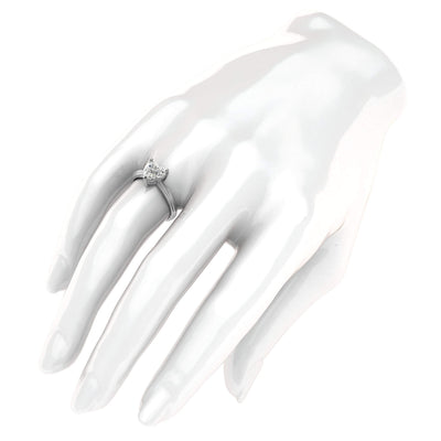 Engagement Rings Silver Heart-shaped Moissanite Promise Rings