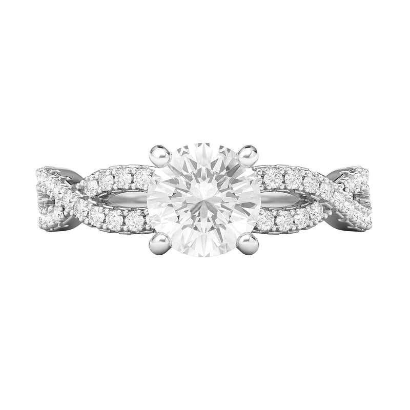 Engagement Rings Silver Infinity Twist Vintage 1.0 CT Moissanite Promise Rings