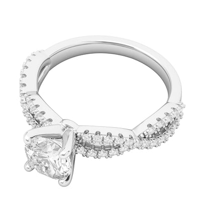 Engagement Rings Silver Infinity Twist Vintage 1.0 CT Moissanite Promise Rings