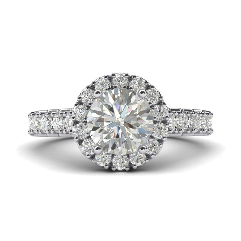 Engagement Rings Silver Large Halo 1.5ct Moissanite Promise Rings