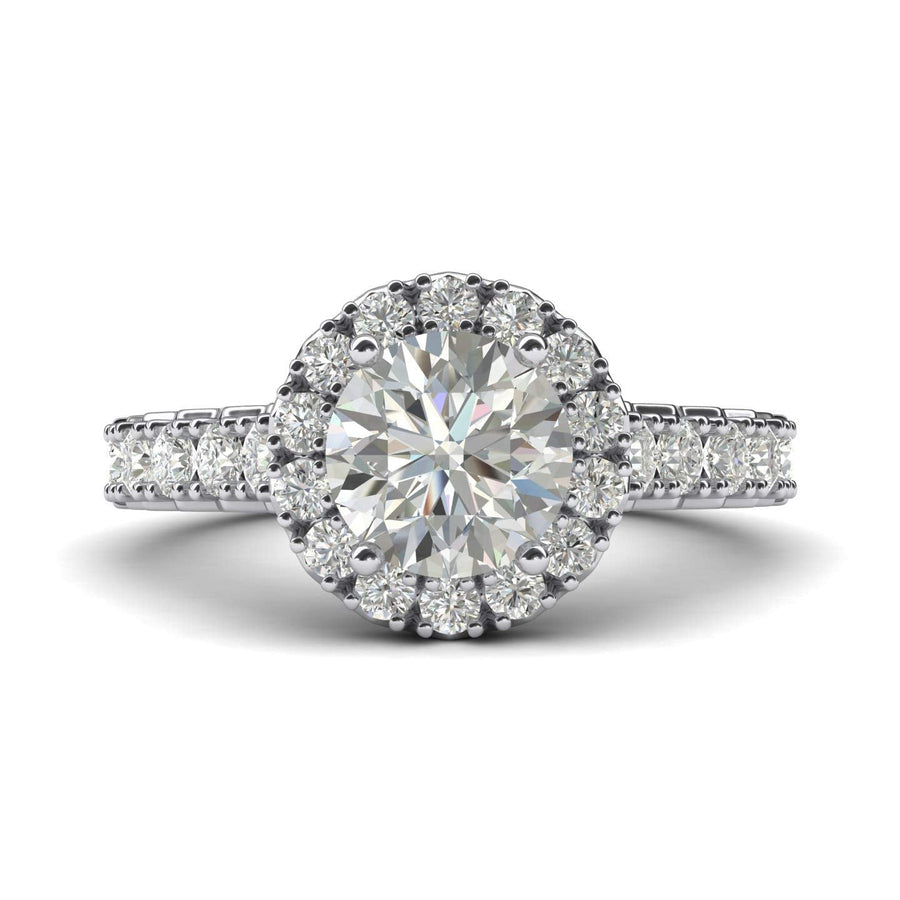 Engagement Rings Silver Large Halo 1.5ct Moissanite Promise Rings