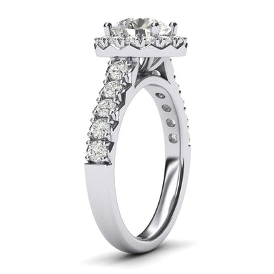 Engagement Rings Silver Large Halo 1.5ct Moissanite Promise Rings