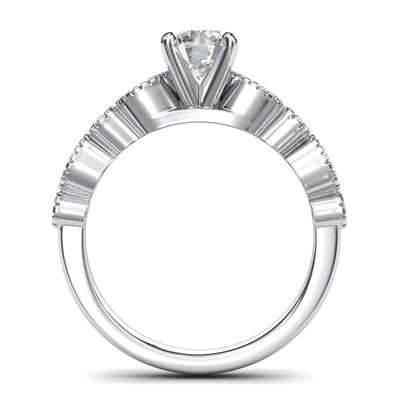 Engagement Rings Silver Milgrain Marquise and Dot Moissanite Promise Rings