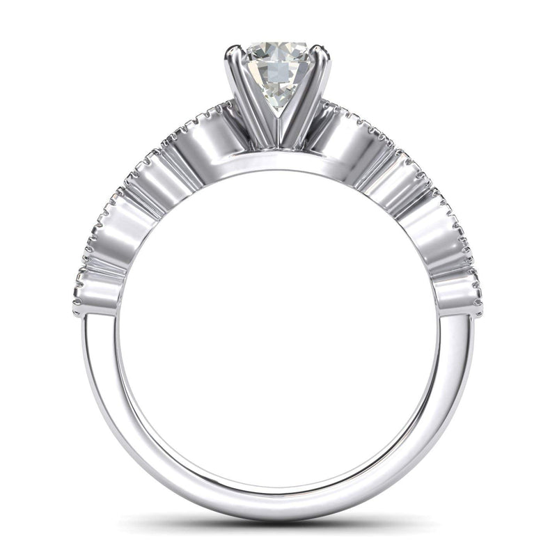 Engagement Rings Silver Milgrain Marquise and Dot Moissanite Promise Rings