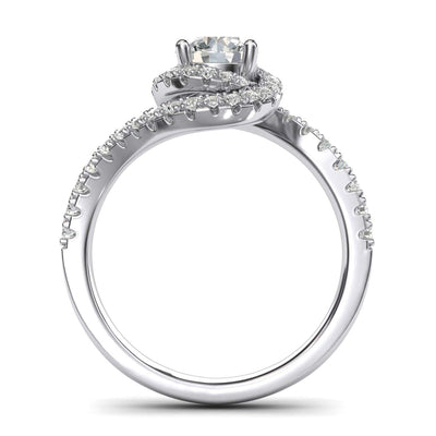 Engagement Rings Silver Opulence Twisting Halo 1CT Moissanite Promise Rings