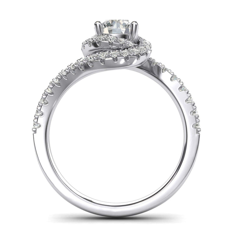 Engagement Rings Silver Opulence Twisting Halo 1CT Moissanite Promise Rings