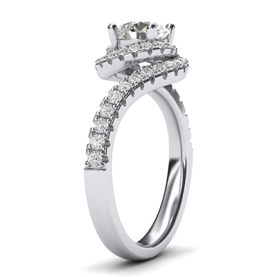 Engagement Rings Silver Opulence Twisting Halo 1CT Moissanite Promise Rings
