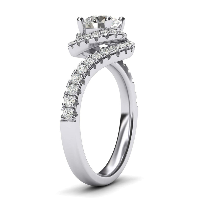 Engagement Rings Silver Opulence Twisting Halo 1CT Moissanite Promise Rings