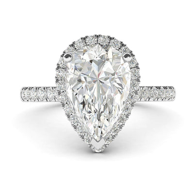 Engagement Rings Silver Pear-Shaped Moissanite Promise Rings
