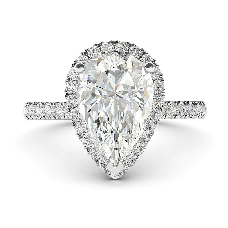 Engagement Rings Silver Pear-Shaped Moissanite Promise Rings