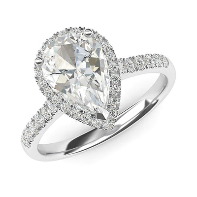Engagement Rings Silver Pear-Shaped Moissanite Promise Rings