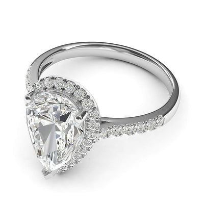 Engagement Rings Silver Pear-Shaped Moissanite Promise Rings