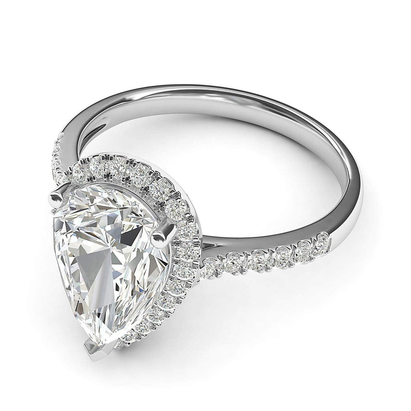 Engagement Rings Silver Pear-Shaped Moissanite Promise Rings