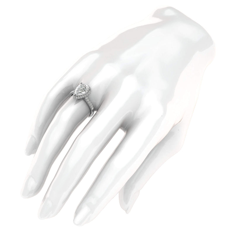 Engagement Rings Silver Pear-Shaped Moissanite Promise Rings