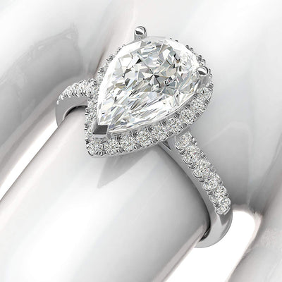 Engagement Rings Silver Pear-Shaped Moissanite Promise Rings