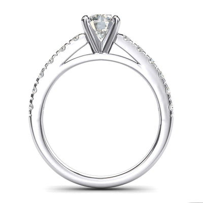 Engagement Rings Silver Round Cut 4-Prong 1CT Moissanite Promise Rings