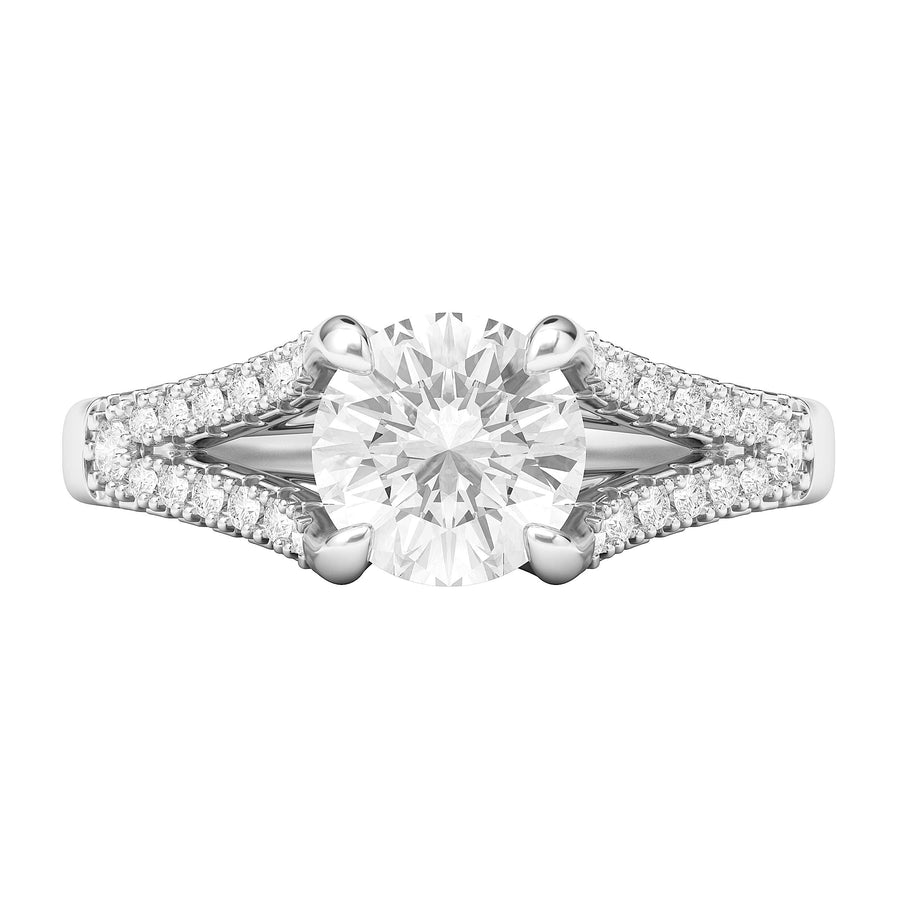 Engagement Rings Silver Split Shank Trellis 1CT Moissanite Promise Rings