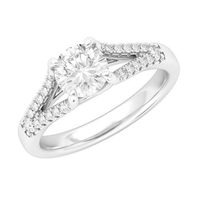 Engagement Rings Silver Split Shank Trellis 1CT Moissanite Promise Rings