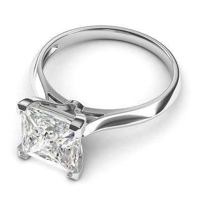 Engagement Rings Silver Square 8mm Princess Cut Moissanite Promise Rings