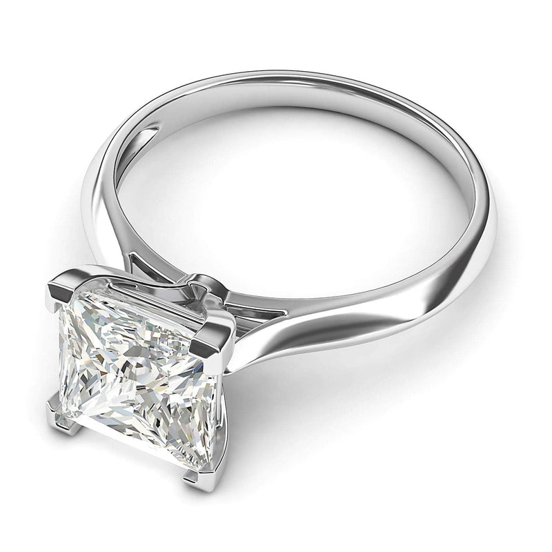 Engagement Rings Silver Square 8mm Princess Cut Moissanite Promise Rings