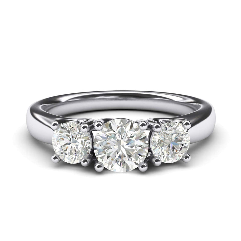 Engagement Rings Silver Three Stone Trellis 2CT Moissanite Promise Rings