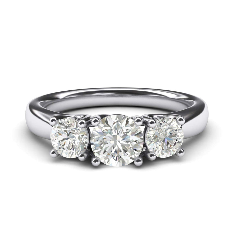Engagement Rings Silver Three Stone Trellis 2CT Moissanite Promise Rings