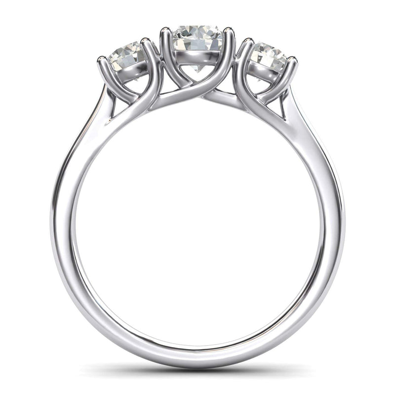 Engagement Rings Silver Three Stone Trellis 2CT Moissanite Promise Rings