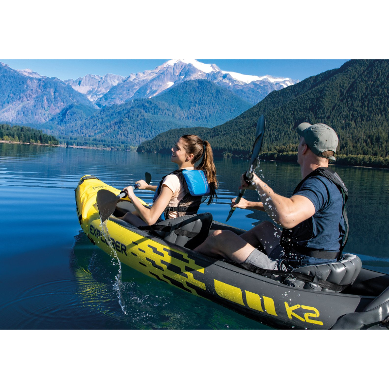 Intex Explorer K2 Kayak, 2-Person Inflatable Kayak with Oars and Hand Pump